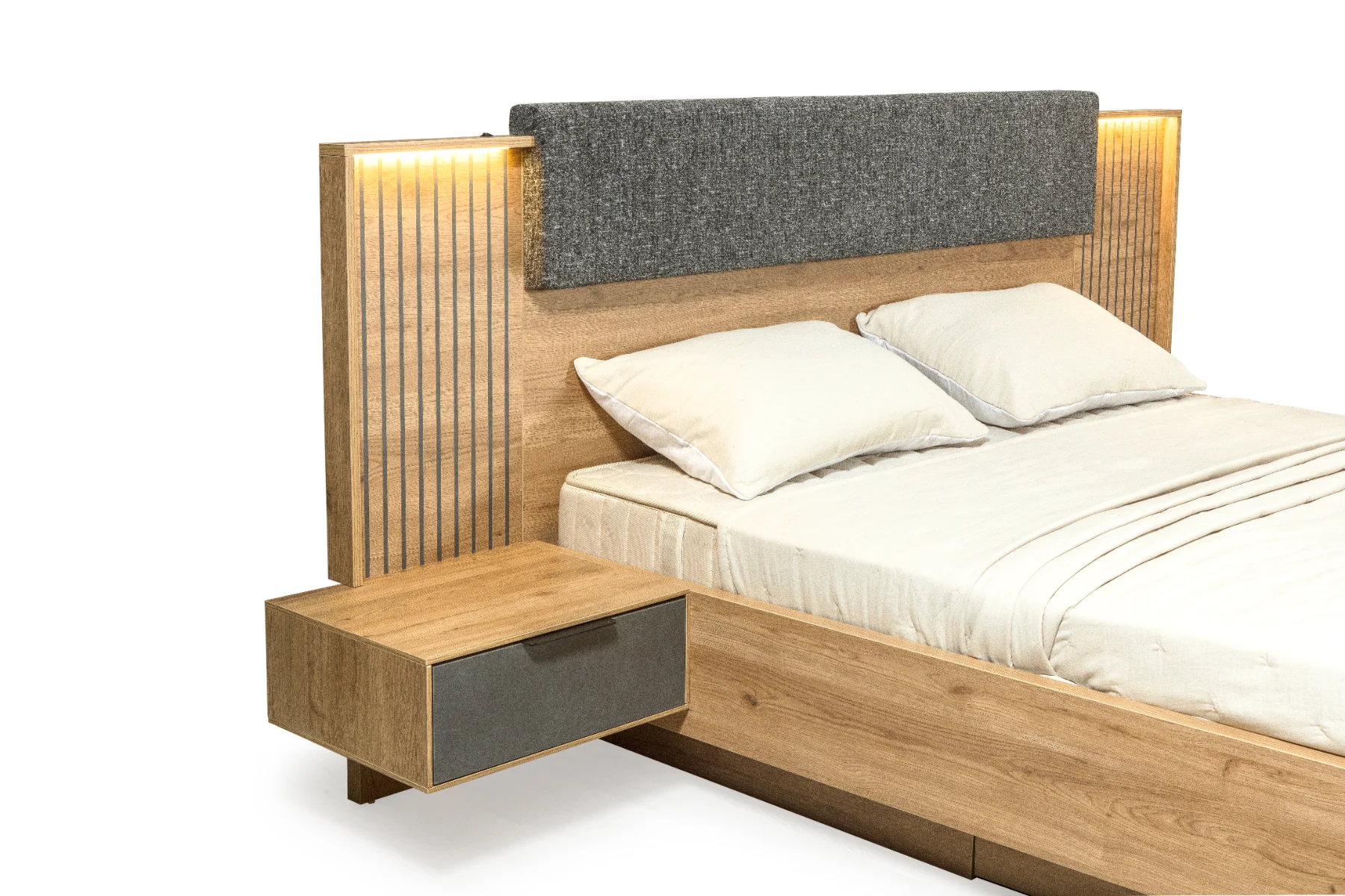 Milano Nachtkastje Houten Paneel