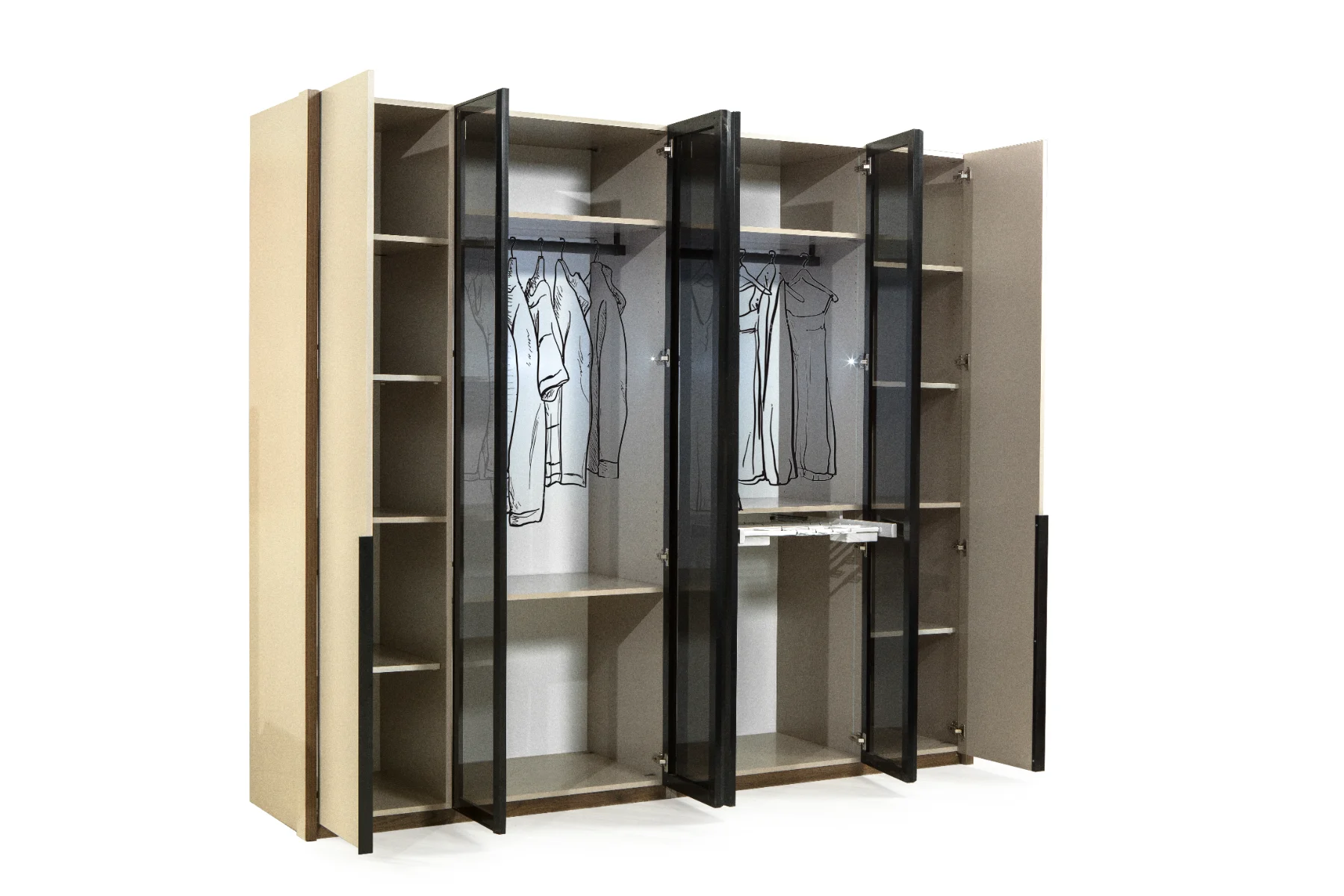 Armoire Erzin 6 Portes Vitrées