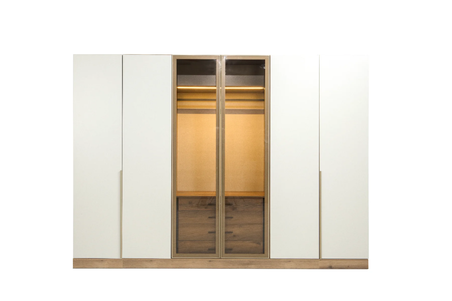 Venüs Gardırop 6 Kapaklı 2 Bronz Camlı