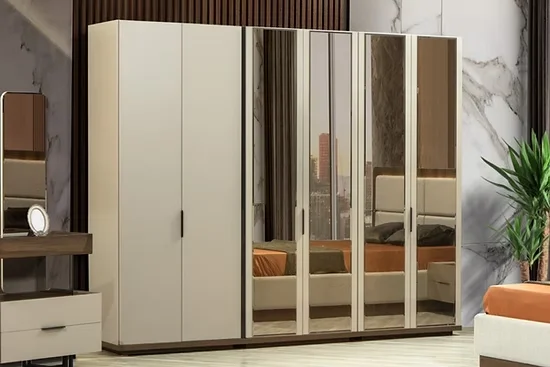 Armoire Erzin 6 Portes à Miroirs