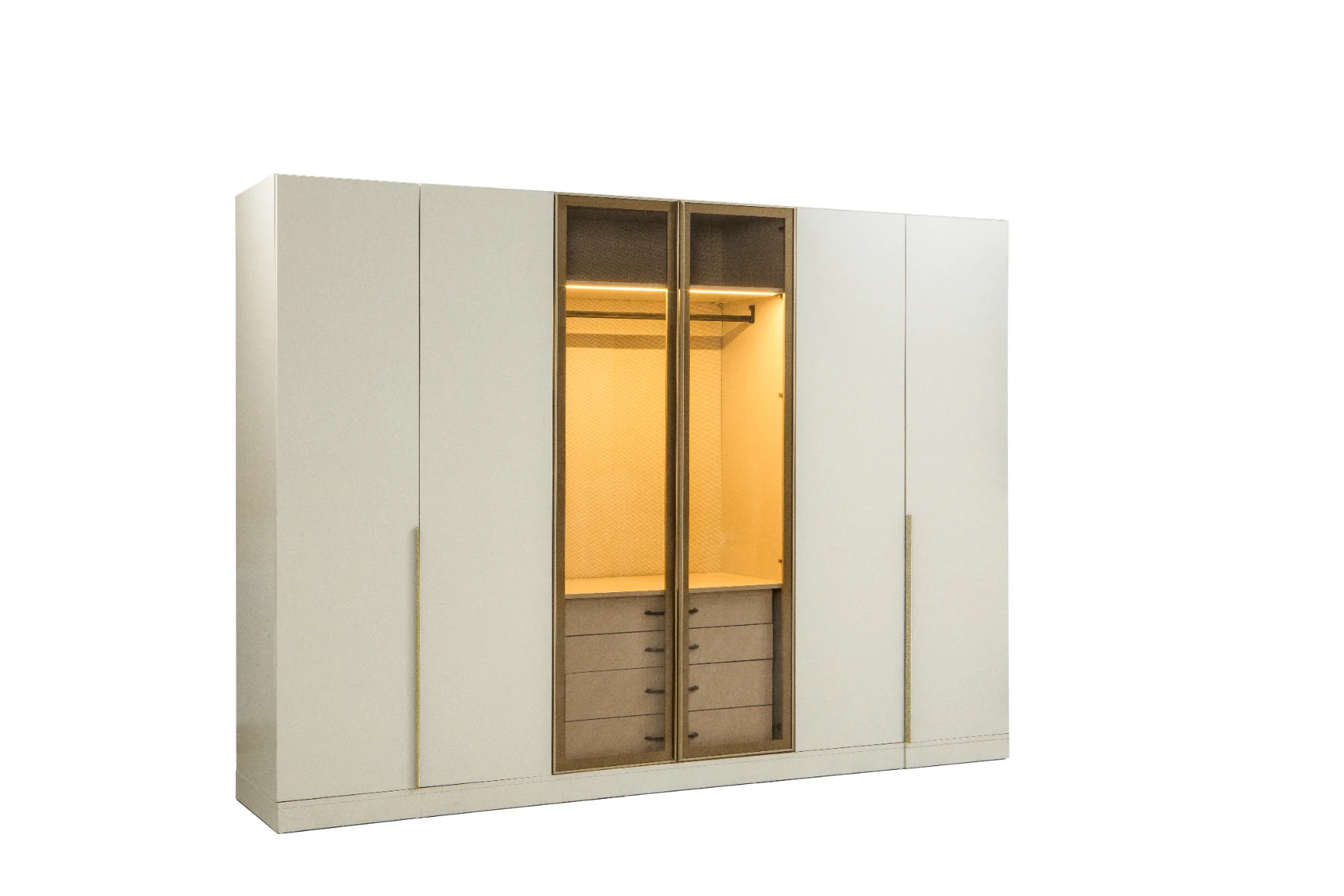 Venüs Gardırop 6 Kapaklı 2 Bronz Camlı