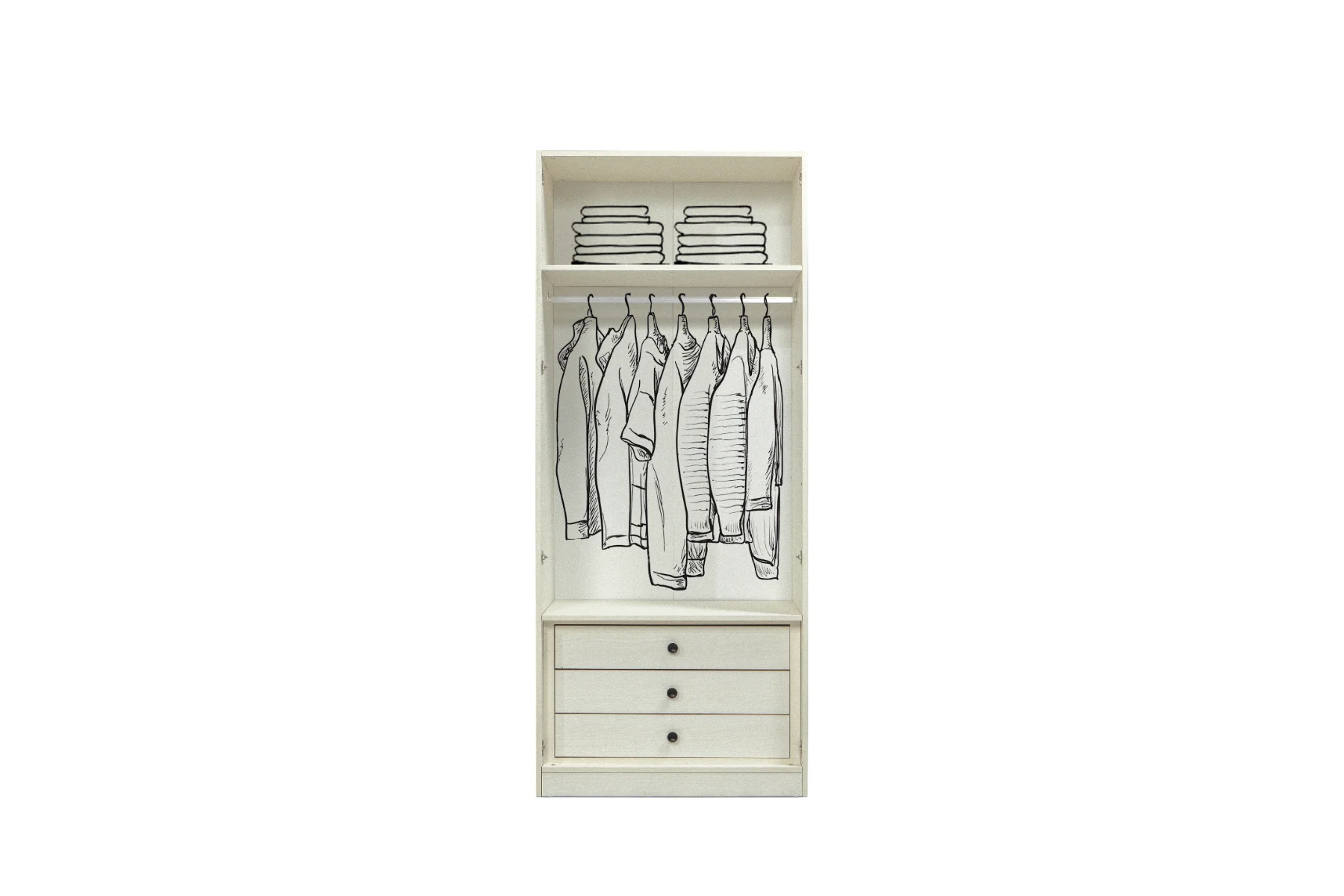 Module à Tiroirs Intérieur Armoire Rose 90cm