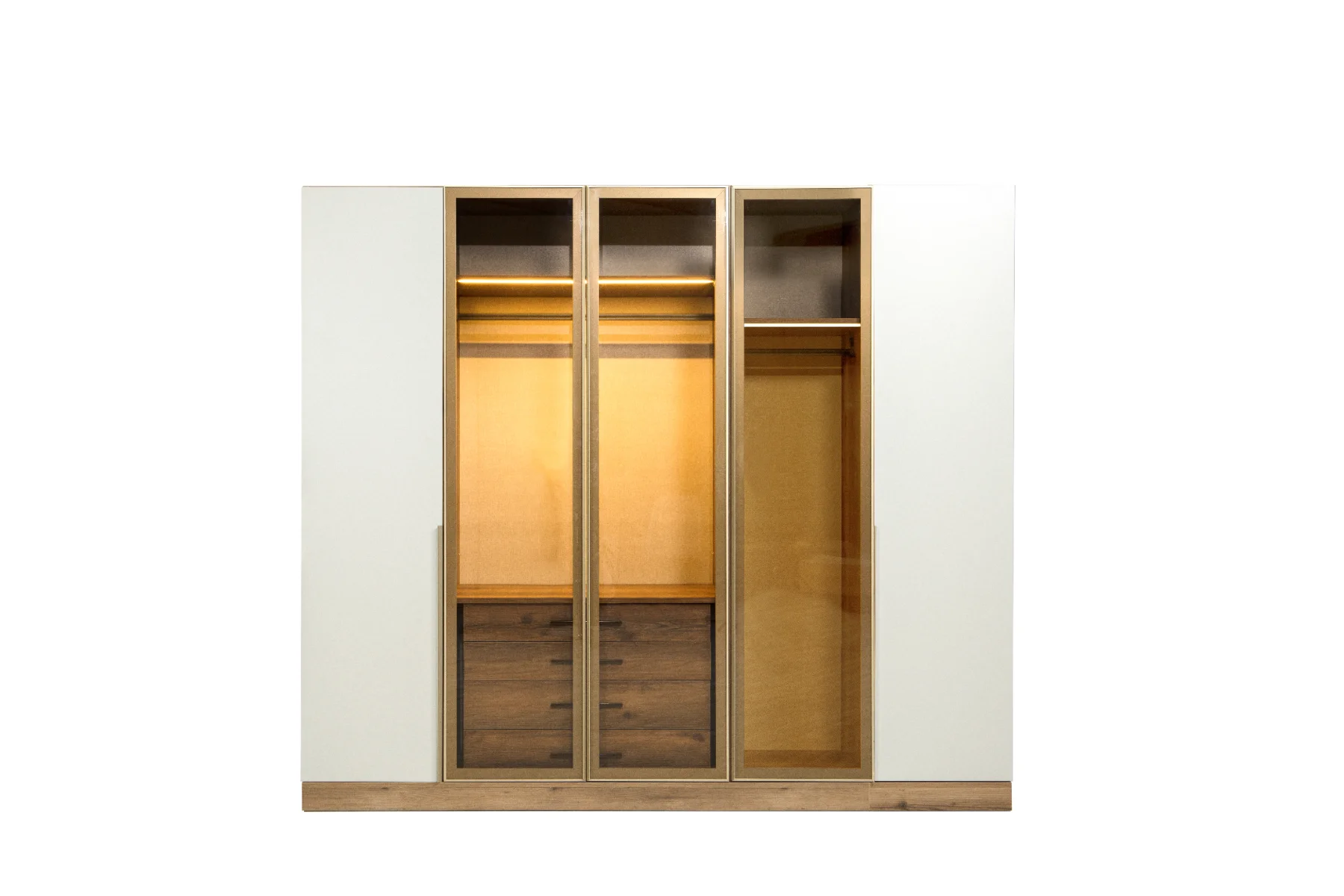 Venüs Gardırop 5 Kapaklı 3 Bronz Camlı