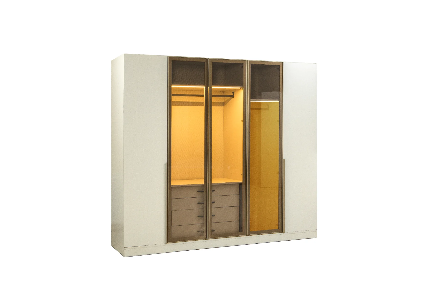 Venüs Gardırop 5 Kapaklı 3 Bronz Camlı