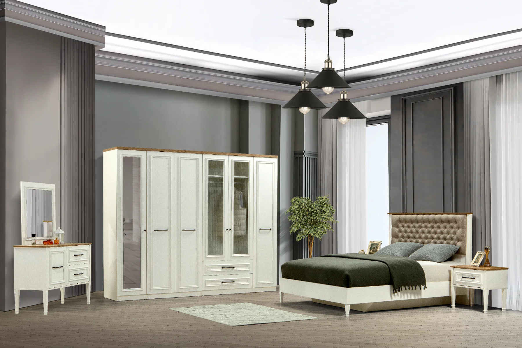 Rose Yatak Odası 6 Kapaklı