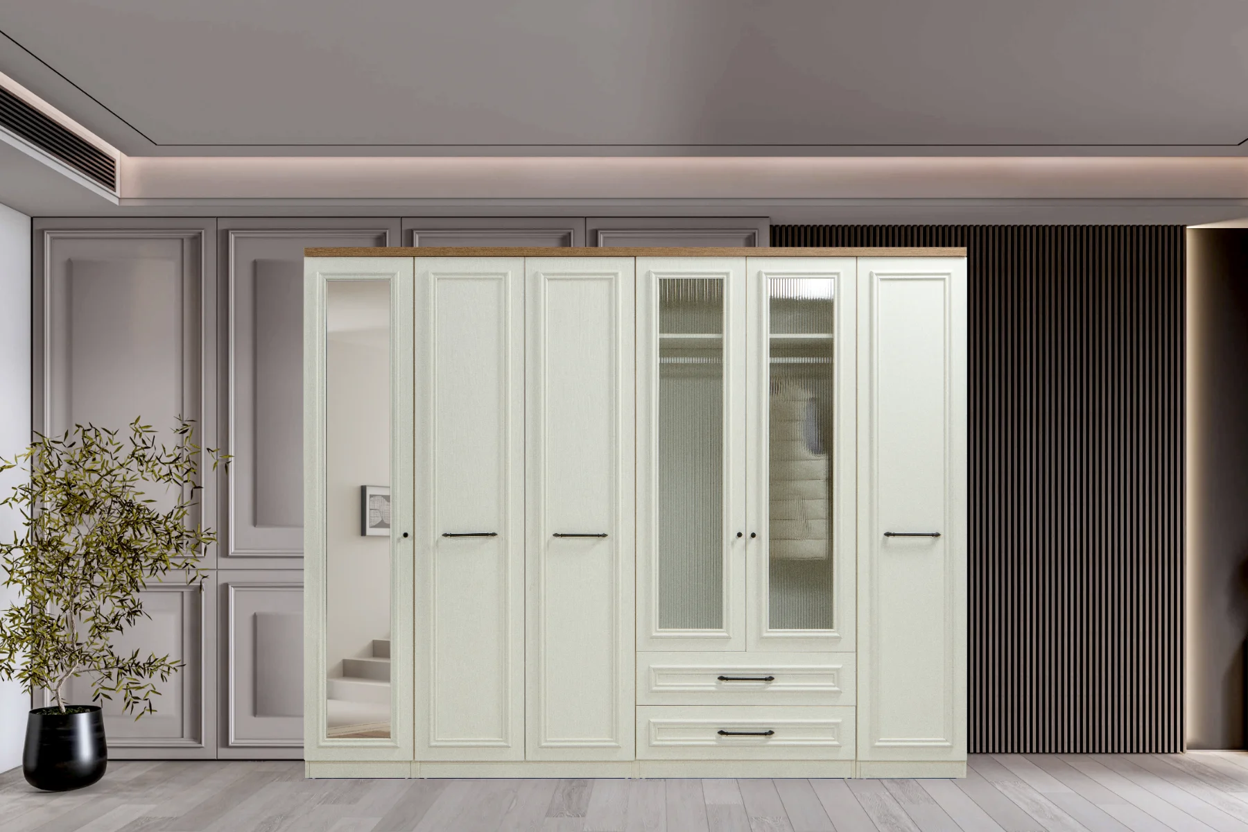 Rose 6 Kapaklı Gardırop