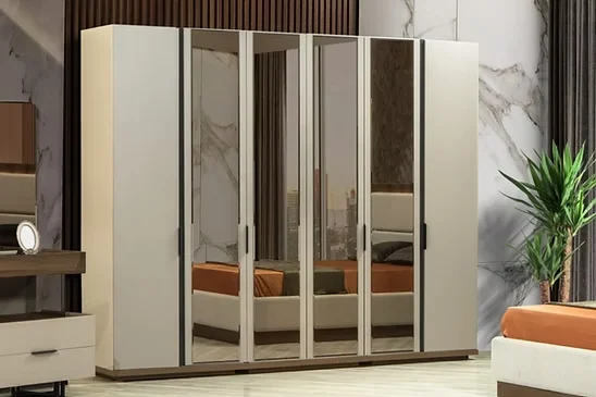 Armoire Erzin 6 Portes à Miroirs
