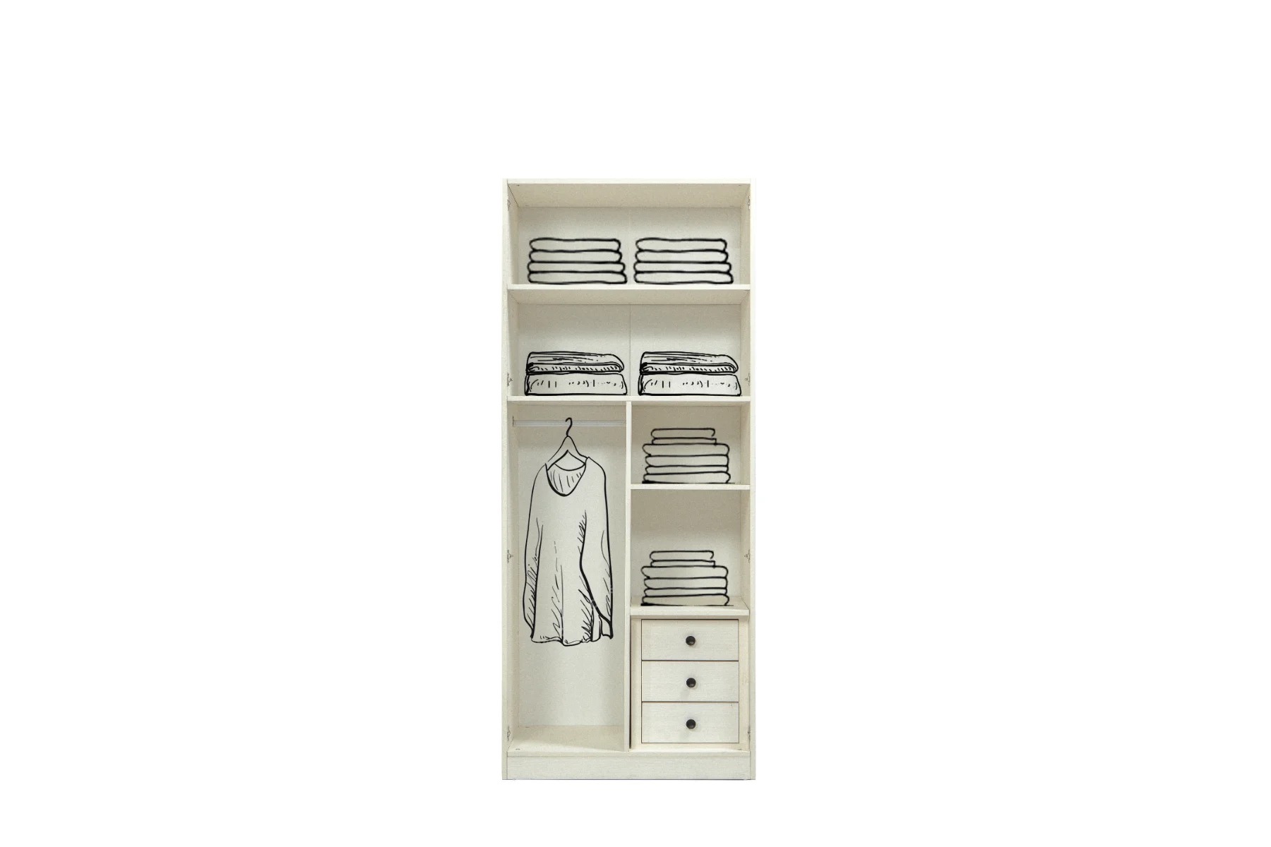 Module à Tiroirs Intérieur Armoire Rose 45cm
