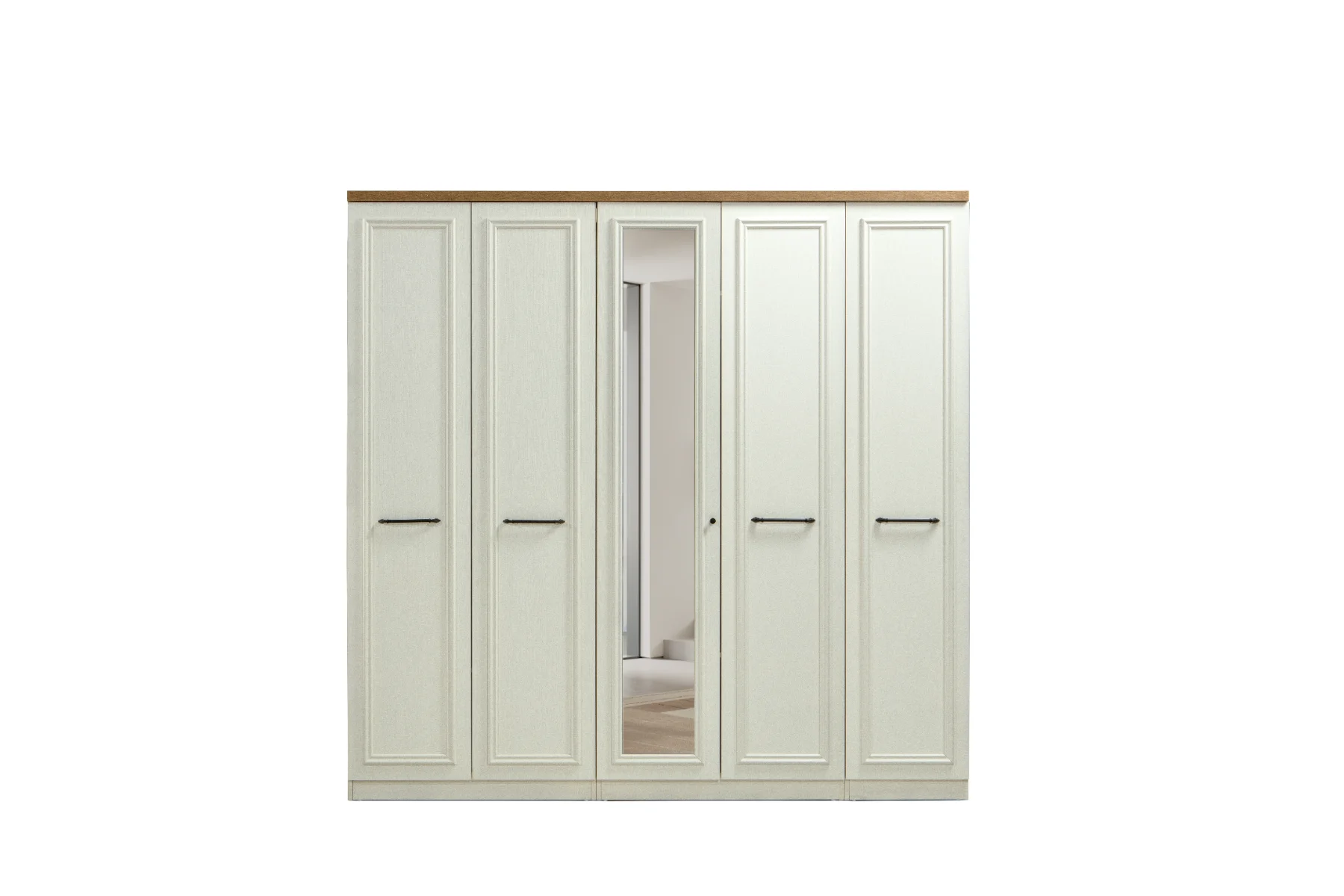 Rose Armoire Miroir 5 Portes
